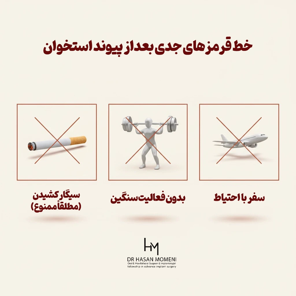 مراقبتهای بعد از پیوند استخوان خط قرمزهای جدید بعداز پیوند استخوان برای ایمپلنت